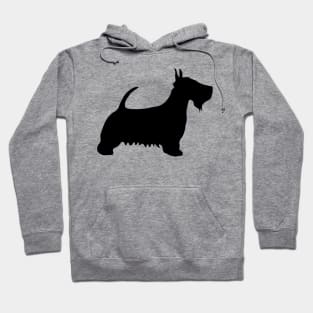 Scottish Terrier Dog Silhouette - Black Hoodie